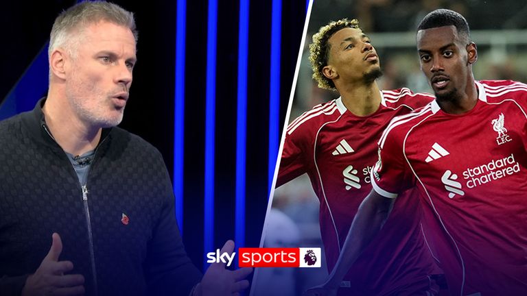 Jamie Carragher believes Arne Slot will find it hard to fit both Alexander Isak and Hugo Ekitike into the same side when the Swede returns to full fitness.