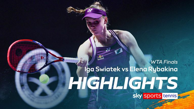 Highlights of Iga Swiatek against Elena Rybakina from the WTA Finals.
