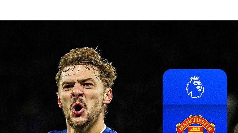 Kiernan Dewsbury-Hall celebrates for Everton