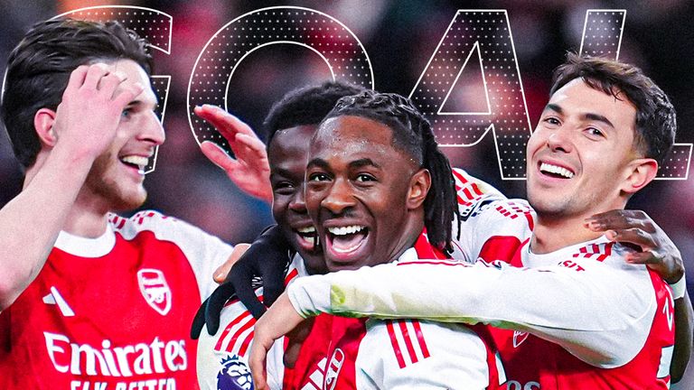 Arsenal's Eze scores his third against Spurs