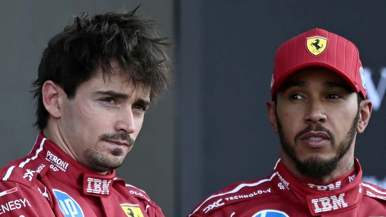Charles Leclerc and Lewis Hamilton