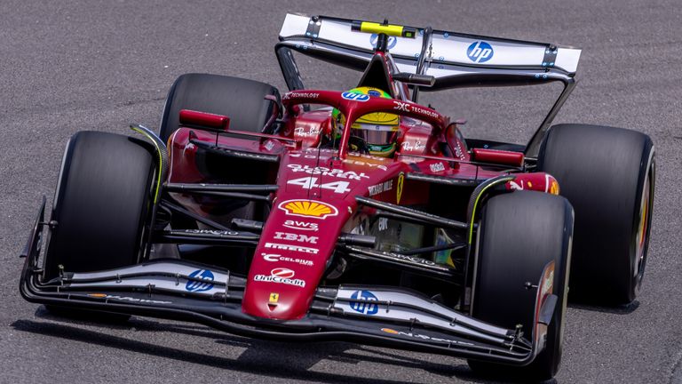 Lewis Hamilton in action at the 2025 Sao Paulo GP