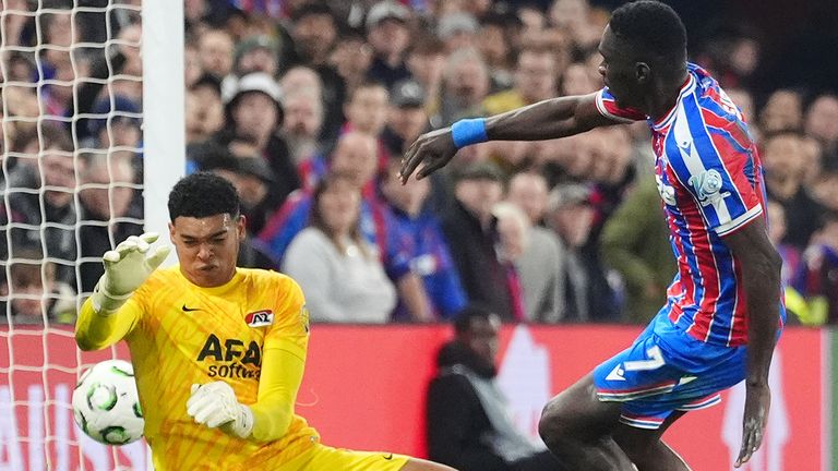 Crystal Palace's Ismaila Sarr scores their second goal against AZ Alkmaar