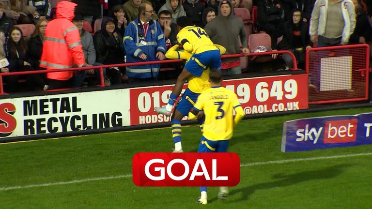 Samson Tovide tapped in as Colchester took a first half lead over Walsall in their League Two clash.