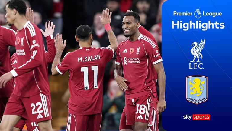 Highlights of the Premier League match between Liverpool and Aston Villa.