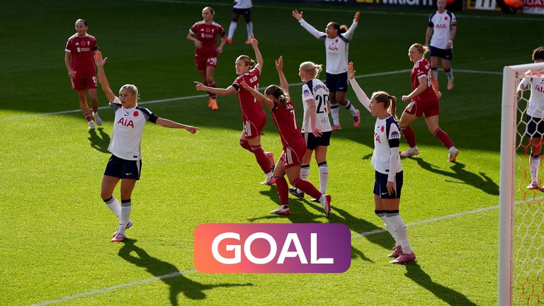 Beata Olsson's finish saw Liverpool go in front ahead Tottenham in their WSL clash.