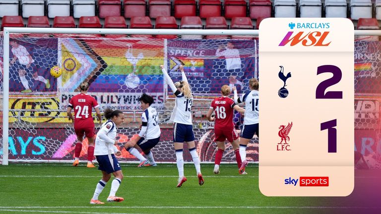 Highlights of the Women's Super League match between Tottenham Hotspur and Liverpool.