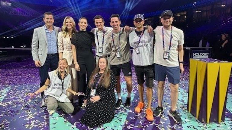 Gigi Salmon, Tim Henman and Laura Robson at the WTA Finals