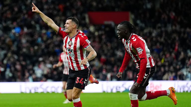 Granit Xhaka found the equaliser for Sunderland 46 seconds after half-time