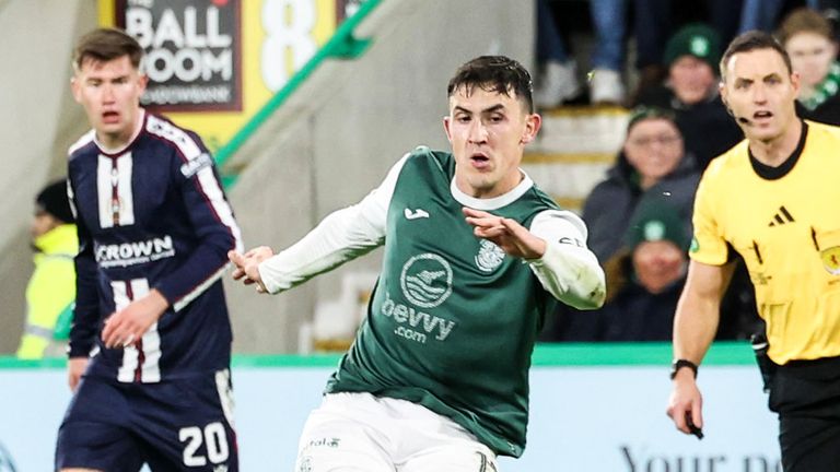 Jamie McGrath scored Hibs' second goal against Dundee