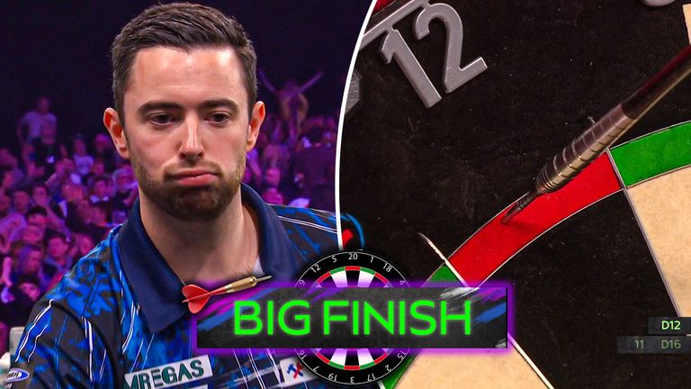 Luke Humphries takes out huge 138 checkout at Grand Slam of Darts.