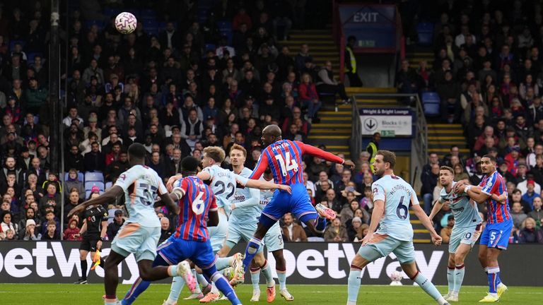 Mateta's leapt to guide a looping header past Caoimhin Kelleher