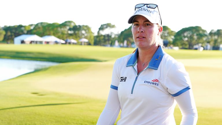 LPGA golfer Jennifer Kupcho on the 18th green (Photo by Brian Spurlock/Icon Sportswire). (Icon Sportswire via AP Images)