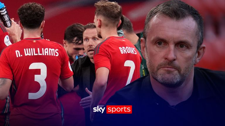Wales manager Craig Bellamy speaks to the players during a small break in play during the international friendly match at Wembley Stadium, London. Picture date: Thursday October 9, 2025.