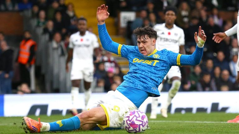 Jorgen Strand Larsen fails to connect with a low cross