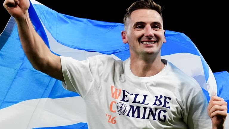 Scotland hero Kenny McLean celebrates qualifying for the 2026 World Cup after his goal sealed a 4-2 win over Denmark