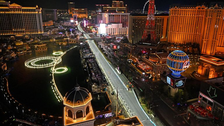 An aerial view of the Las Vegas Strip Circuit