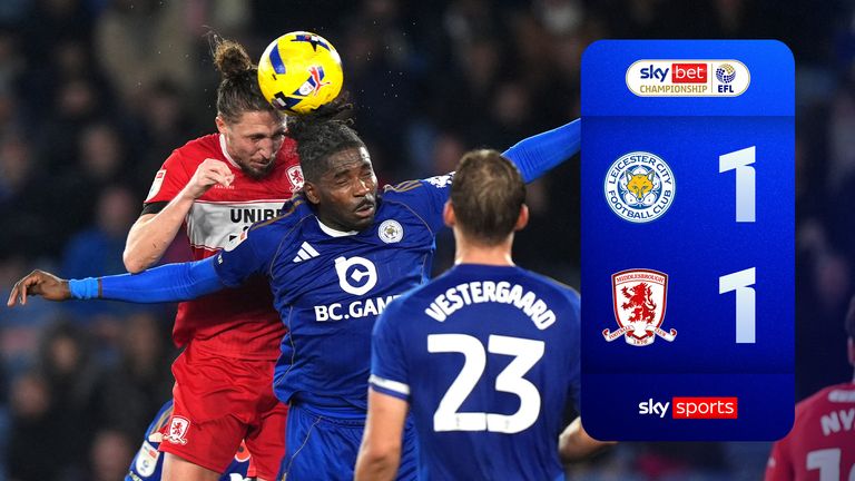 Highlights of the Sky Bet Championship match between Leicester City and Middlesbrough. 