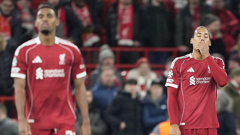 Virgil van Dijk is dejected after Liverpool suffer another defeat
