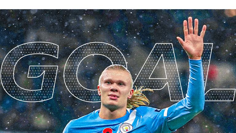 Haaland opens scoring for Man City.