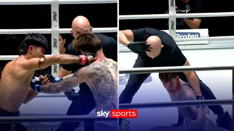 Scottish fighter Gregor Thom was knocked down three times in the second round as he suffered a TKO loss to Pompet PK Saenchai in the main event at ONE Friday Fights 133.