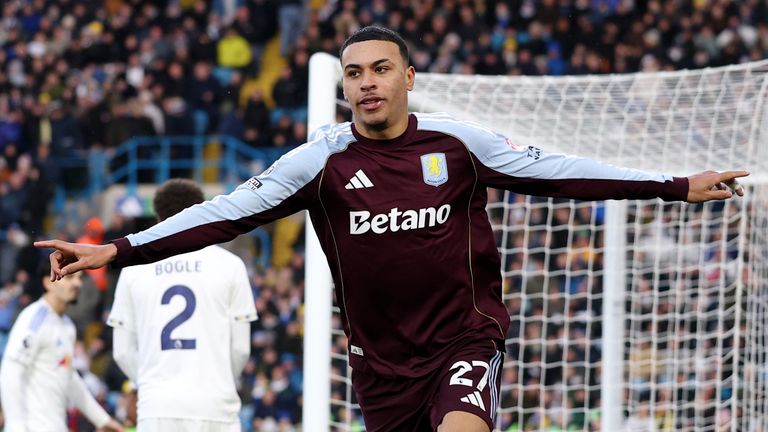 Morgan Rogers celebrates his equaliser early into the second half