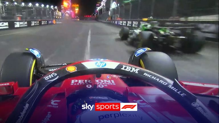 Ferrari's Lewis Hamilton almost crashed into Nico Hulkenberg during P2 at the Las Vegas Grand Prix.