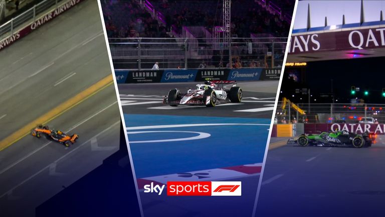 Lewis Hamilton and Lando Norris were among several drivers who were all forced to go onto the escape road during opening practice.