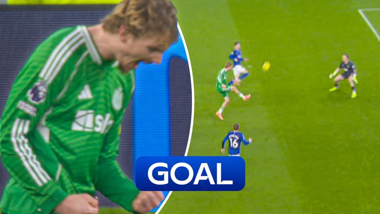 Nick Woltemade scored Newcastle&#39;s THIRD on the stroke of half-time in their Premier League clash with Everton.