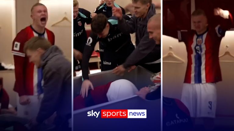 Haaland dressing room celebs