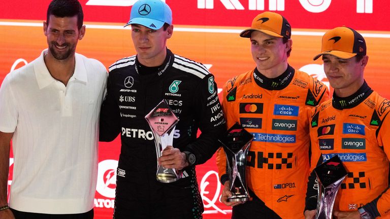 Novak Djokovic con i primi tre nella Sprint del Qatar