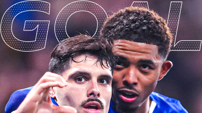 Chelsea's Pedro Neto celebrates after scoring against Wolves.