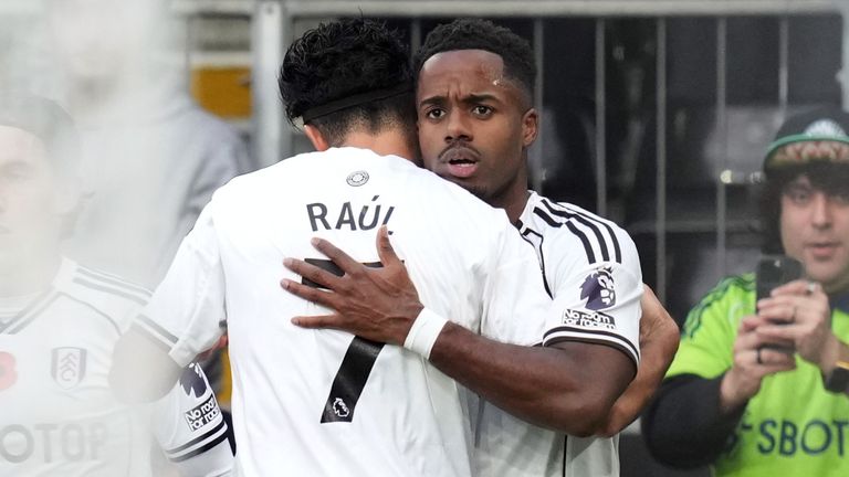 Ryan Sessegnon is congratulated after opening the scoring for Fulham against Wolves