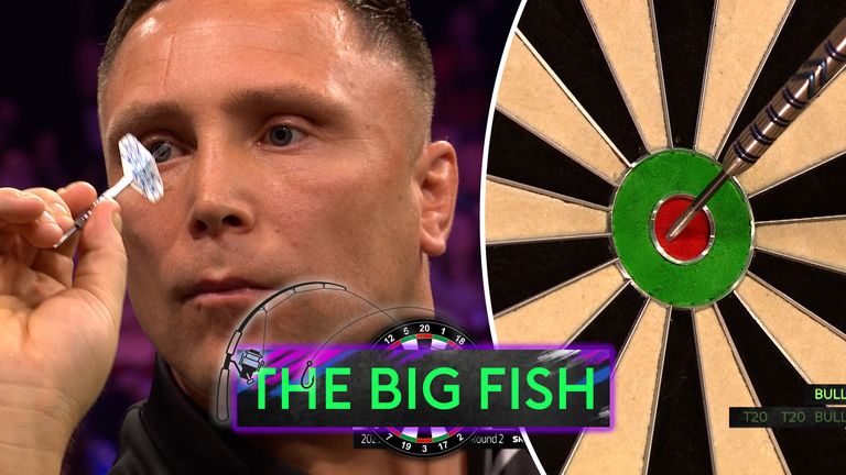 Gerwyn Price acerta um grande peixe contra Martin Schindler na segunda rodada do Grand Slam de Dardos para assumir uma vantagem de 8-6 na partida.