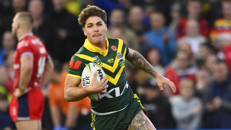 Reece Walsh danced through twice in the second half for Australia