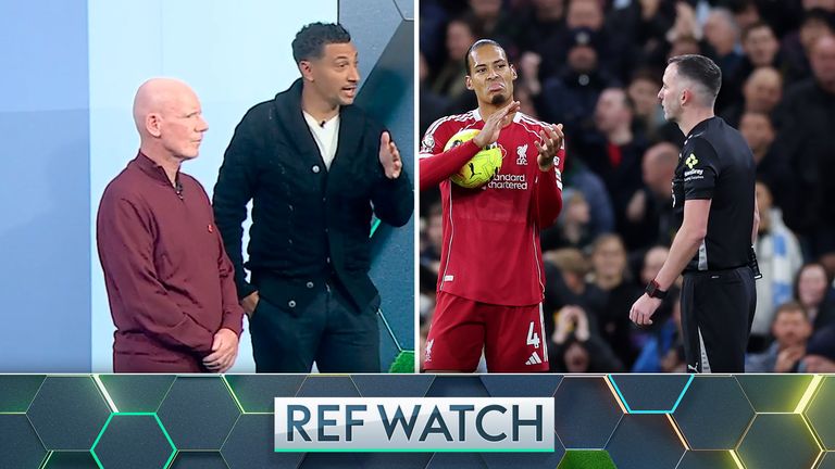 Jay Boothroyd and Dermot Gallagher examine Virgil van Dijk's disallowed goal against Manchester City