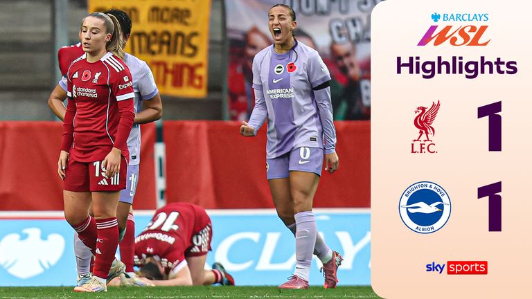 Rosa Kafaji of Brighton & Hove Albion celebrates scoring her team&#39;s first goal during the Barclays Women&#39;s Super League match between Liverpool and Brighton & Hove Albion at The St Helens Stadium