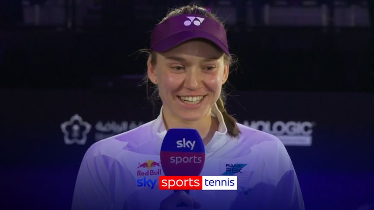 Rybakina talks to Sky Sports following her win