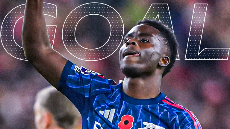 Saka scores for Arsenal against Sunderland