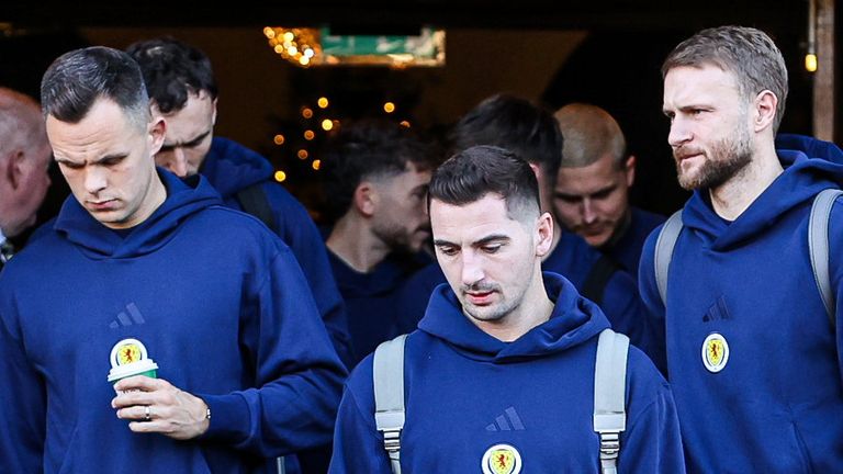 Bain (R) has flown to Turkey with his Scotland team mates for a warm-weather training camp