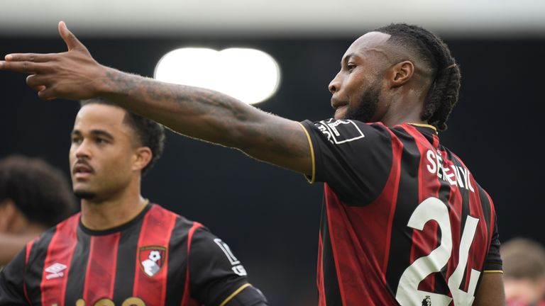 Antoine Semenyo has scored six goals in 11 Premier League games for Bournemouth since signing a new contract last summer