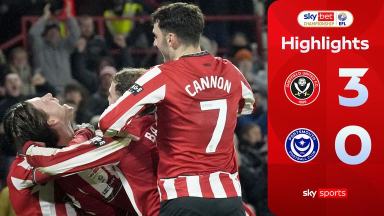 Highlights of the Sky Bet Championship match between Sheffield United and Portsmouth 
