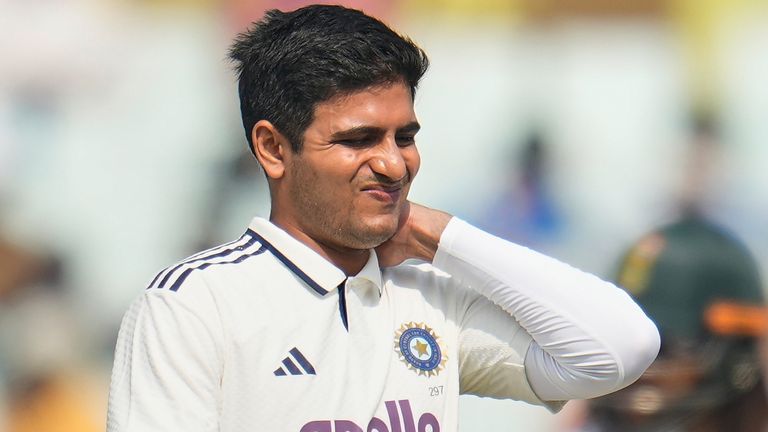 India captain Shubman Gill suffered neck spams in the first-Test defeat to South Africa in Kolkata (Associated Press)