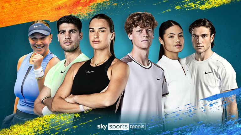Amanda Anisimova, Carlos Alcaraz, Aryna Sabalenka, Jannik Sinner, Emma Raducanu and Jack Draper