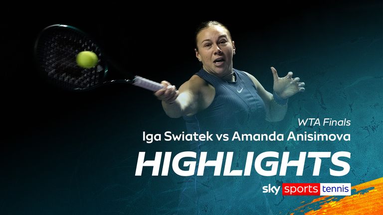 Highlights of Iga Swiatek vs Amanda Anisimova from the WTA Finals.