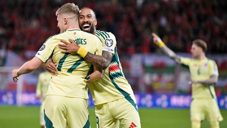 Jordan James celebrates with Solva Thomas