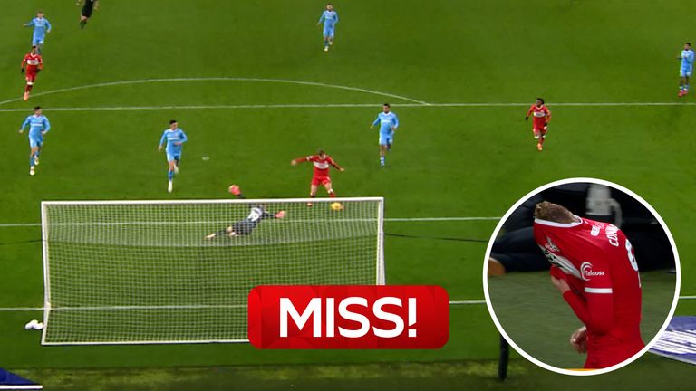 TOMMY CONWAY MISS FOR MIDDLESBROUGH 25 NOV