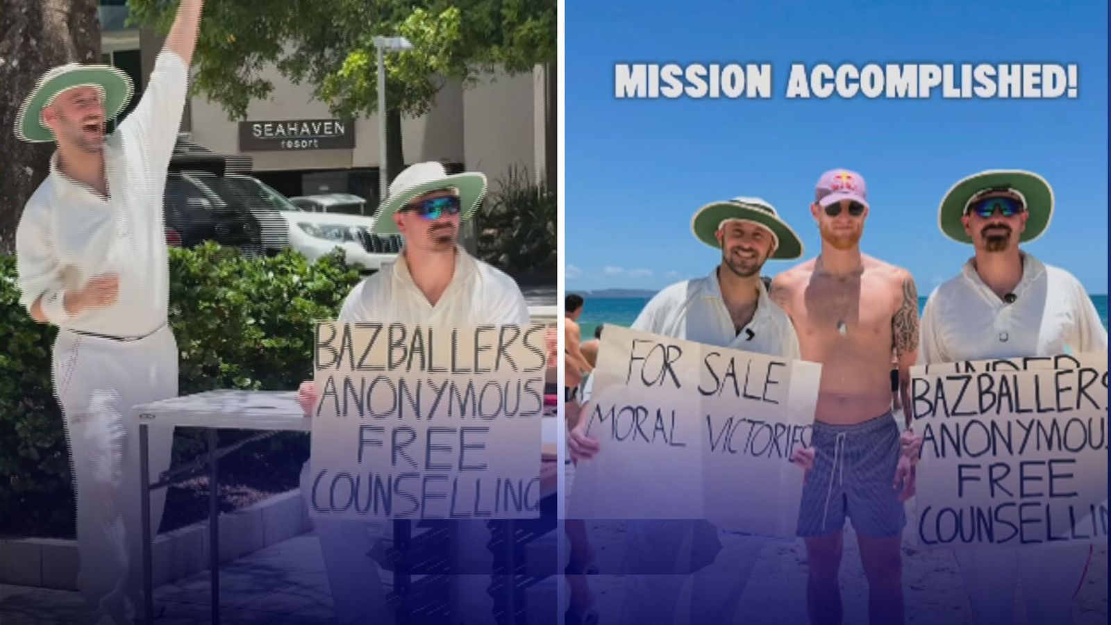 The Ashes: Aussie radio station troll England team on the beach!