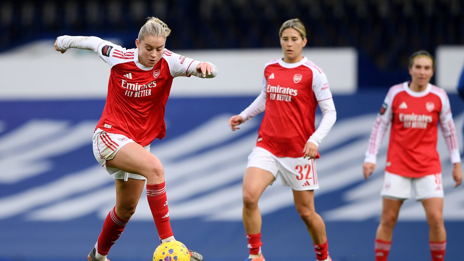 Everton 1-3 Arsenal: Alessia Russo caps off three goals in four minutes as Gunners move up to second in WSL