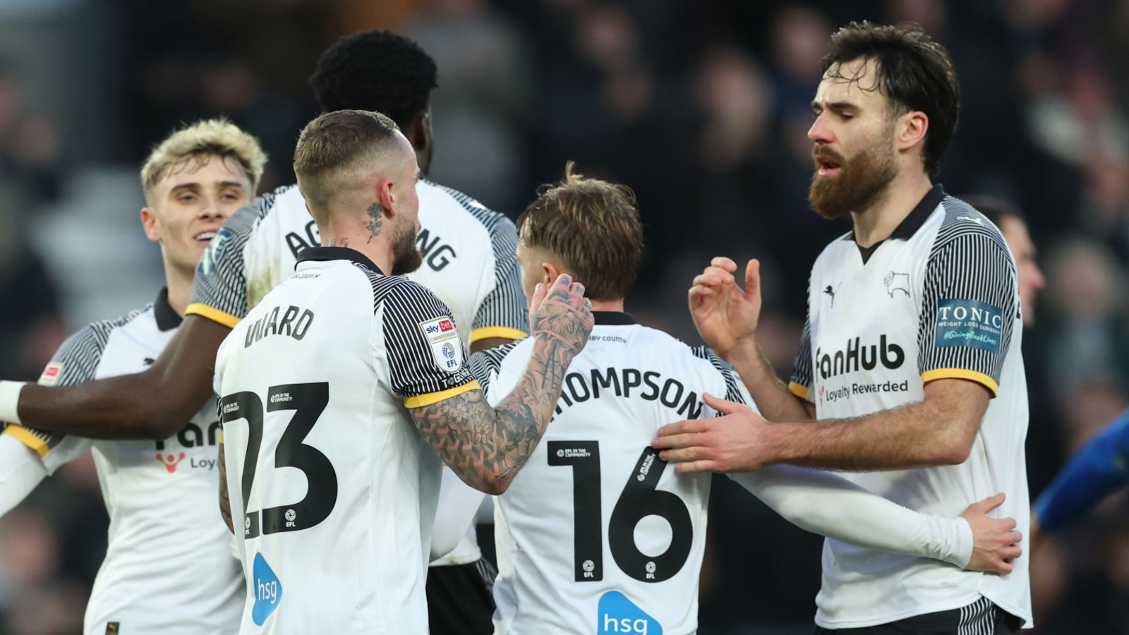 Derby County 1-1 Portsmouth: Spoils shared at Pride Park after Hayden Matthews own goal costs Pompey